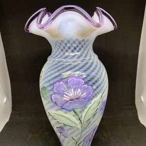 Fenton Hand Painted Vase-BEAUTIFUL